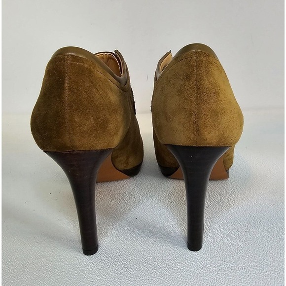 Franco Sarto Sabelle High Heel KHAKI Brown Suede Ankle Booties size 8 M - Picture 7 of 9